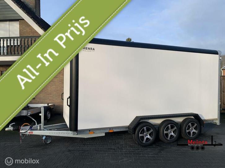 Nieuwe Henra XL Gesloten bakwagen 465x183x220 Special editon, Auto diversen, Aanhangers en Bagagewagens, Nieuw