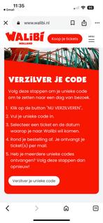 13 x Walibi tickets, Drie personen of meer, Ticket of Toegangskaart
