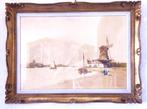 Henri Cassiers aquarel Molen Volendam Zeeland, Antiek en Kunst, Kunst | Schilderijen | Klassiek, Ophalen of Verzenden