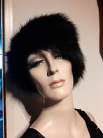 Zwarte echte fox bontmuts bontpet bont muts normaal hoofd, Ophalen of Verzenden, One size fits all