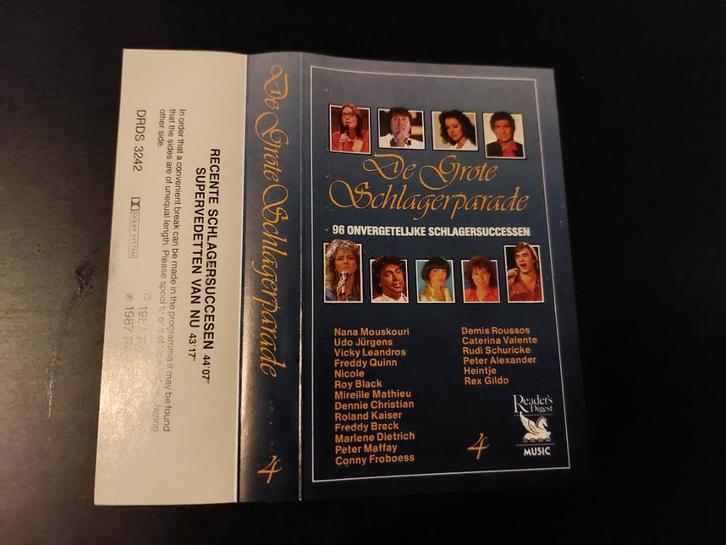 DE GROTE SCHLAGERPARADE 4 (CASSETTEBANDJE), Cd's en Dvd's, Cassettebandjes, Zo goed als nieuw, Origineel, Verzamelalbums, 1 bandje