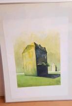 Sfeervolle litho van Adri Brouwer Huis met Luifel Haarlem., Antiek en Kunst, Ophalen