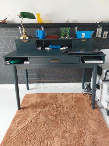 Nachtblauw bureau met opbouw en lades - Nieuwstaat! beschikbaar voor biedingen