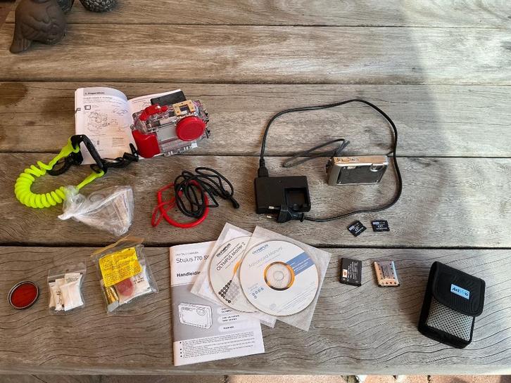 Te koop aangeboden Olympus camera met onderwaterhuis., Watersport en Boten, Duiken, Gebruikt, Onderwaterhuis of Camera, Ophalen of Verzenden