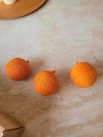 Guanabana set van 3 rotan rieten oranje kerstballen, Ophalen of Verzenden, Zo goed als nieuw