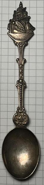 Verzilverde lepeltjes met afbeelding- 2 stuks, Antiek en Kunst, Antiek | Bestek, Ophalen of Verzenden