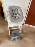 Witte kinderstoel stokke tripp trapp met accesoires, Ophalen, Gebruikt, Meegroeistoel, Stoelverkleiner