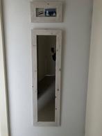 spiegel met bijpassend fotolijst whitewash, Huis en Inrichting, Ophalen, Minder dan 50 cm, 100 tot 150 cm, Zo goed als nieuw