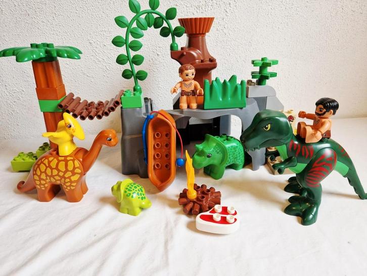 Duplo dinosaurus T-rex dino's dinosaurussen met grot, Kinderen en Baby's, Speelgoed | Duplo en Lego, Gebruikt, Duplo, Ophalen of Verzenden