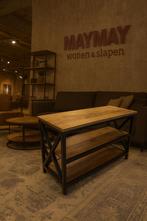 Bijzettafel rechthoekig Mango/Metaal Direct/Leverbaar, Huis en Inrichting, #Bijzettafel#Rechthoekig#Mangohout#Metaal#Salontafel