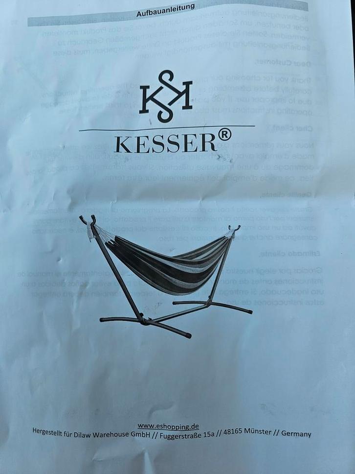 Kesser Hangmat met Standaard - Nieuw!, Tuin en Terras, Hangmatten, Nieuw, Eenpersoons, Met standaard, Opvouwbaar, Binnen, Buiten