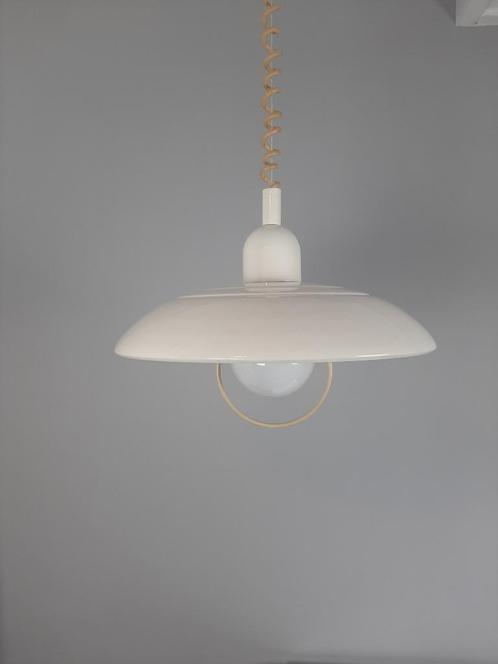 Space Age hanglamp, UFO lamp met trekpendel, Huis en Inrichting, Lampen | Hanglampen, Gebruikt, Minder dan 50 cm, Kunststof, Metaal