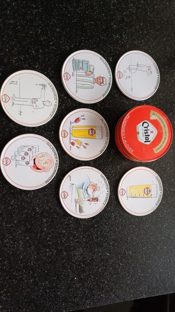 Cristal Alken Onderzetters - Complete Set, Verzamelen, Merken en Reclamevoorwerpen, Gebruikt, Gebruiksvoorwerp, Ophalen