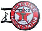 Texaco filling station dubbelzijdige licht reclame lamp, Gebruikt, Texaco, USA, Lichtbak of (neon) lamp