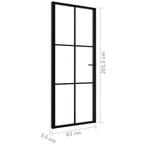 Aluminium zwarte binnendeur 83x201,5 cm ESG-glas, Doe-het-zelf en Verbouw, Deuren en Horren, Nieuw, Glas, 80 tot 100 cm, Ophalen