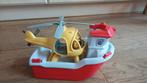 Green toys boot met helikopter, Ophalen