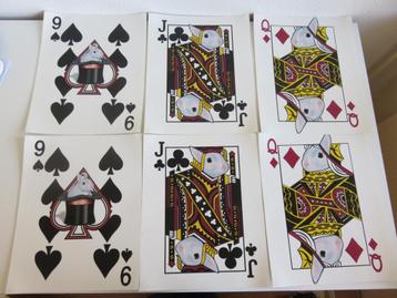 6 Zeer grote speelkaarten, poker decoratie beschikbaar voor biedingen