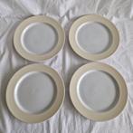 4 nette witte borden met crème kleurige rand 27cm #178, Huis en Inrichting, Keuken | Servies, Gebruikt, Ophalen of Verzenden, Bord(en)
