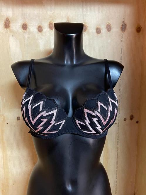 Louisa bracq push up bh 80b model Ziggy Noir, Kleding | Dames, Ondergoed en Lingerie, BH, Zwart, Verzenden