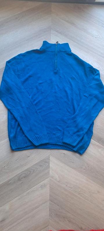 Chaps Quarter Zip Sweater | Maat XL | Blauw  beschikbaar voor biedingen