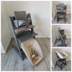 Stokke Tripp Trapp storm grey+babyset,kussenset,newbornset, Kinderen en Baby's, Kinderstoelen, Ophalen of Verzenden, Zo goed als nieuw