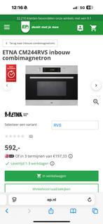 2x ETNA CM244RVS Inbouw Combimagnetron, Ophalen, Combimagnetron, Grill, Zo goed als nieuw