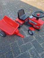 Rode loop tractor met aanhanger voor peuters, Ophalen of Verzenden, Gebruikt, Trapvoertuig