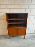 Vintage teak MDK vitrinekast highboard retro secretaire glas, Ophalen, Met deur(en), Vintage MDK, 100 tot 150 cm