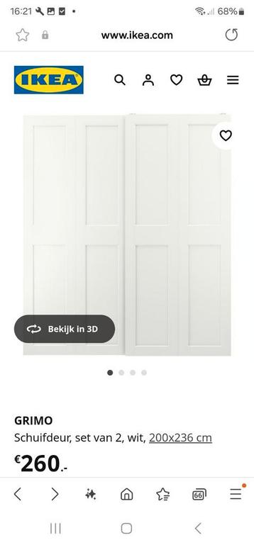 Schuifdeuren voor ikea pax kast, model grimo - afbeelding 1