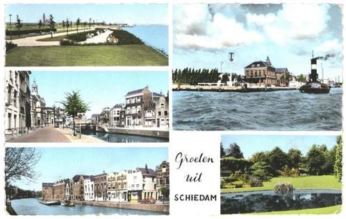 959486	Schiedam	 	Gelopen met postzegel, Verzamelen, Ansichtkaarten | Nederland, Gelopen, Zuid-Holland, Ophalen of Verzenden