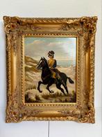 Gele rijder - artillerie - olieverf op paneel - begin 1900, Ophalen of Verzenden