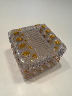 Antiek Kristallen Doosje met Amber Accent, Antiek en Kunst, Antiek | Glas en Kristal, Ophalen of Verzenden
