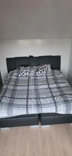 Tweepersoonsbed 200x180, Huis en Inrichting, Slaapkamer | Bedden, Ophalen, Gebruikt, Zwart, Tweepersoons