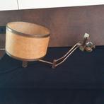 Vintage - Wandlamp - Zwenklamp - Koper/Brons - Perkament Kap, Ophalen of Verzenden, Gebruikt, Overige materialen, VINTAGE