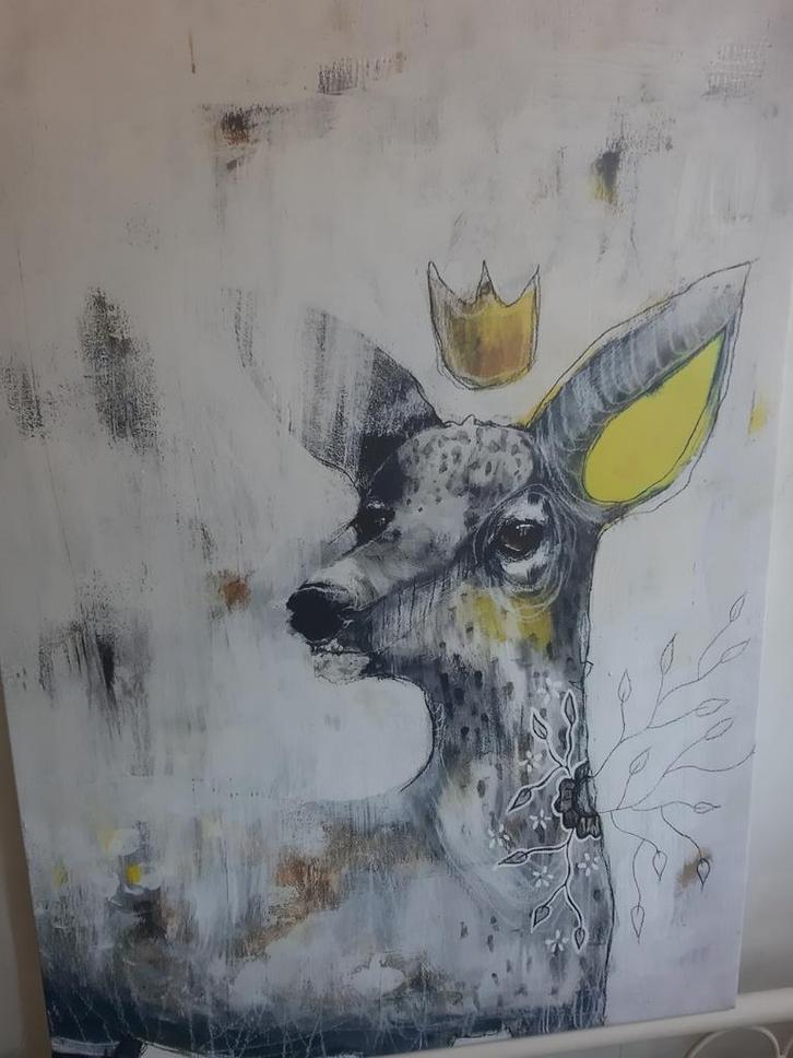 Ikea Schilderijen Beer & Hert - Kinderkamer Decoratie, Antiek en Kunst, Kunst | Schilderijen | Klassiek, Ophalen