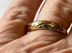 Gouden ring Smaragd en Saffier, 18 tot 19, Verzenden, Zo goed als nieuw, Met edelsteen