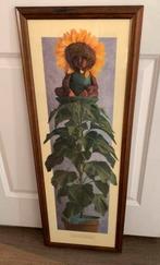 Ann Geddes - schilderij Zonnebloem, Huis en Inrichting, Woonaccessoires | Lijsten, Minder dan 50 cm, Zo goed als nieuw, Ophalen