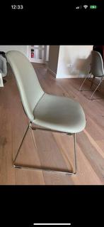 6 leren Kubikoff stoelen, grijs, Huis en Inrichting, Stoelen, Ophalen, Zo goed als nieuw, Grijs, Vijf, Zes of meer stoelen