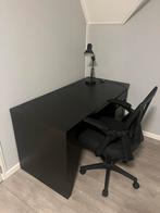 Malm bureau ikea zwart, Huis en Inrichting, Bureaus, Ophalen, Zo goed als nieuw, Bureau