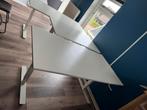 3 sta-zit bureau’s wit, Huis en Inrichting, Tafels | Eettafels, Metaal, Gebruikt, 50 tot 100 cm, 150 tot 200 cm