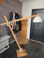 Super mooie industriële houten lamp, Huis en Inrichting, Lampen | Vloerlampen, Ophalen, Zo goed als nieuw, 150 tot 200 cm
