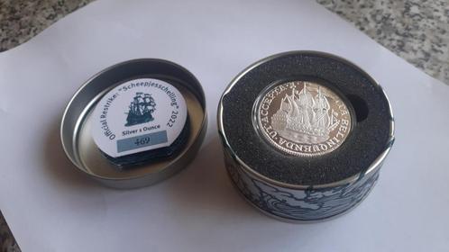 zilveren 1 troy ounce scheepjes helling 2022, Postzegels en Munten, Munten | Nederland, Losse munt, Overige waardes, Vóór koninkrijk