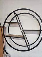 Industriële wandrek met houten planken, Gebruikt, Onbekend, Ophalen of Verzenden, Onbekend