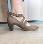 Bruine leren hakken maat 43, Ophalen of Verzenden, Gedragen, Bruin, Schoenen met hoge hakken