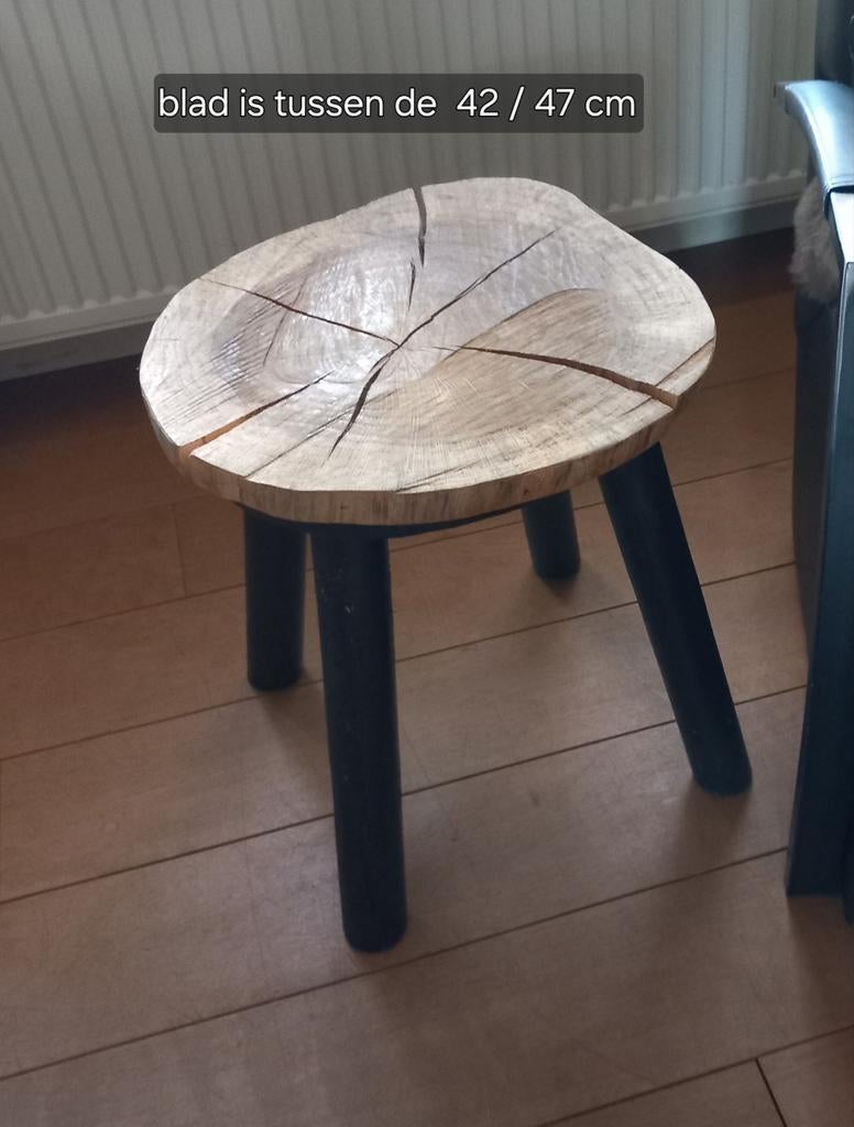 Boomstam Tafel / Bijzettafel - Uniek Design, Ophalen, Gebruikt, Bruin, Landelijk