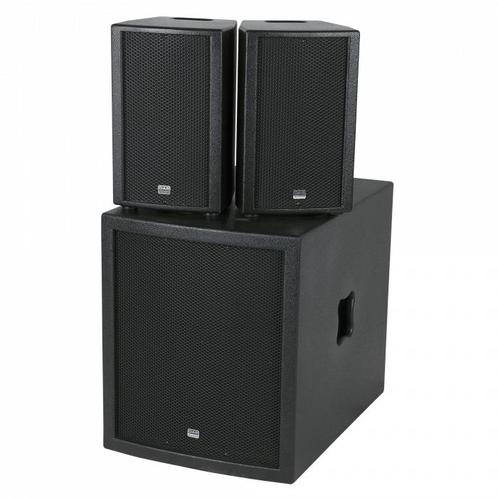 Te huur: DAP Clubmate 2 Subwoofer Set Krachtig en Compact, Muziek en Instrumenten, Versterkers | Keyboard, Monitor en PA, Zo goed als nieuw