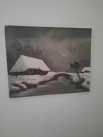 SCHILDERIJ: SNEEUWLANDSCHAP, Antiek en Kunst, Ophalen of Verzenden