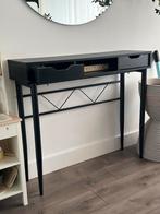 Zwarte Sidetable met Lade, Huis en Inrichting, Tafels | Sidetables, Ophalen, Gebruikt, 100 tot 150 cm, Metaal