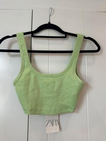 Zara limegroene cropped top – maat S – NIEUW met kaartje beschikbaar voor biedingen