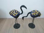 2 ijzeren vogels met mozaiek geel/blauw,  zgan, Huis en Inrichting, Woonaccessoires | Overige, Ophalen of Verzenden, Zo goed als nieuw